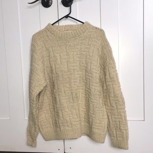 Hand knit cream Ecuadorian sweater